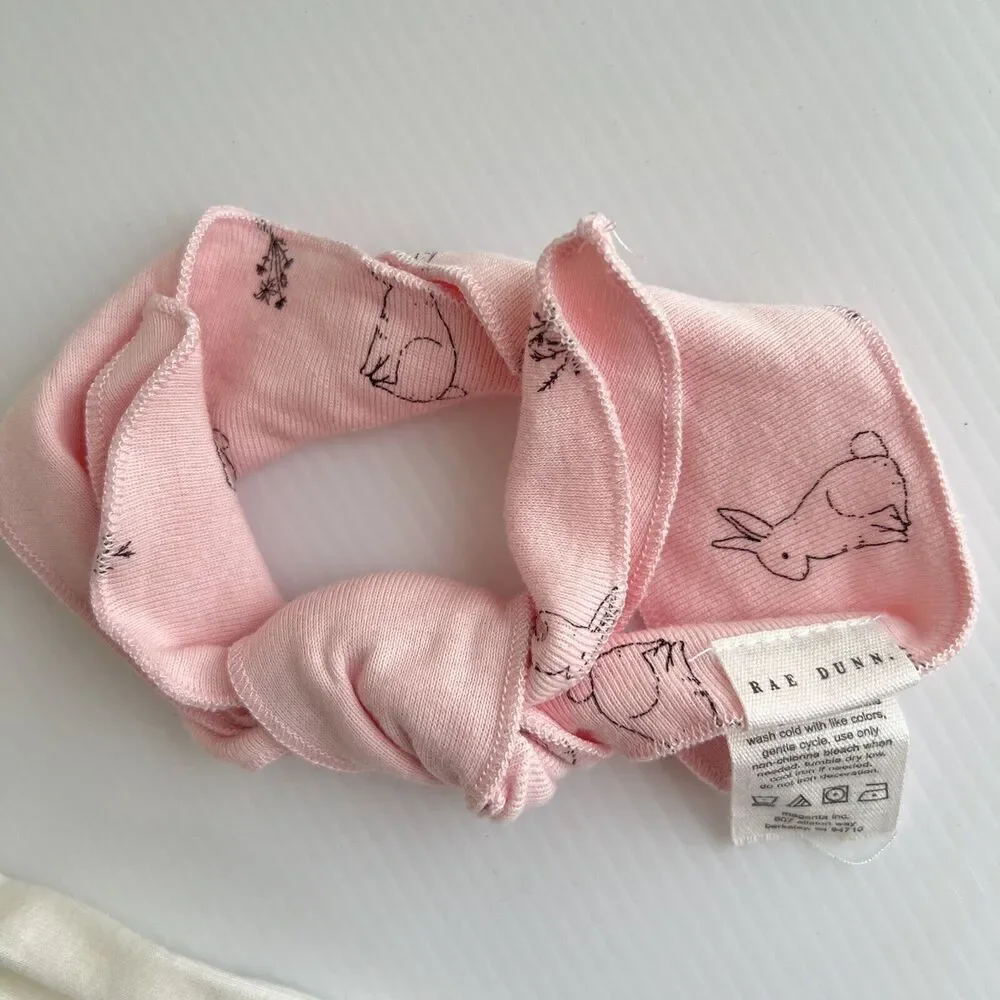 NEW Rae Dunn Baby Outfit Bodysuit Headband Pants 3-6 Months 3 Pc Easter Bunny